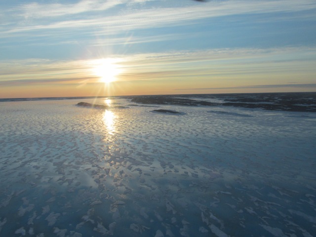 Sun at 10 pm over Hudson Bay near Rankin Inlet